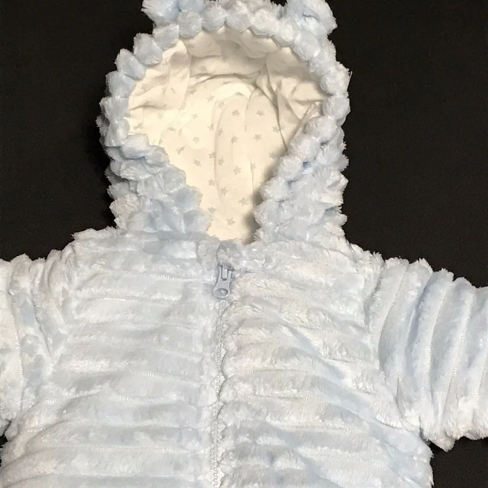 Wonder Nation‎ Cute & Cozy 1 Pc Baby Boys Snowsuit Plush Bunting Pram Blue 3-6M
